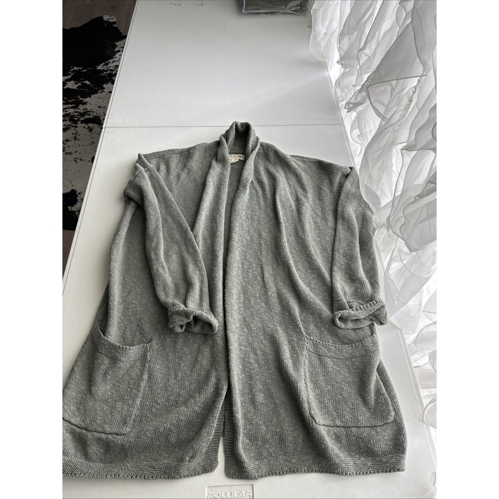 Akini Cardigan Sweater Women's Size Small Green 100% Cotton